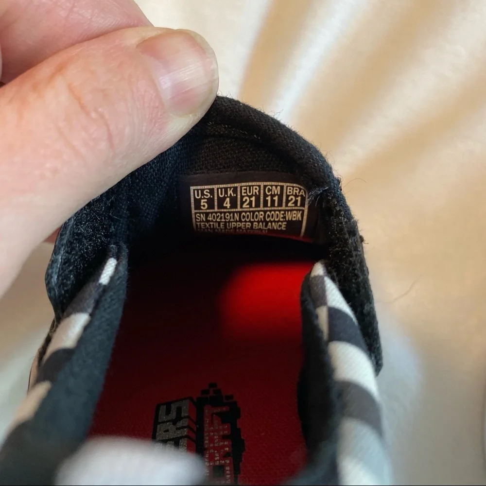 Sketchers Mega craft Black & White Checkered Toddler Slip On Shoes Sz 5 Kid Boy